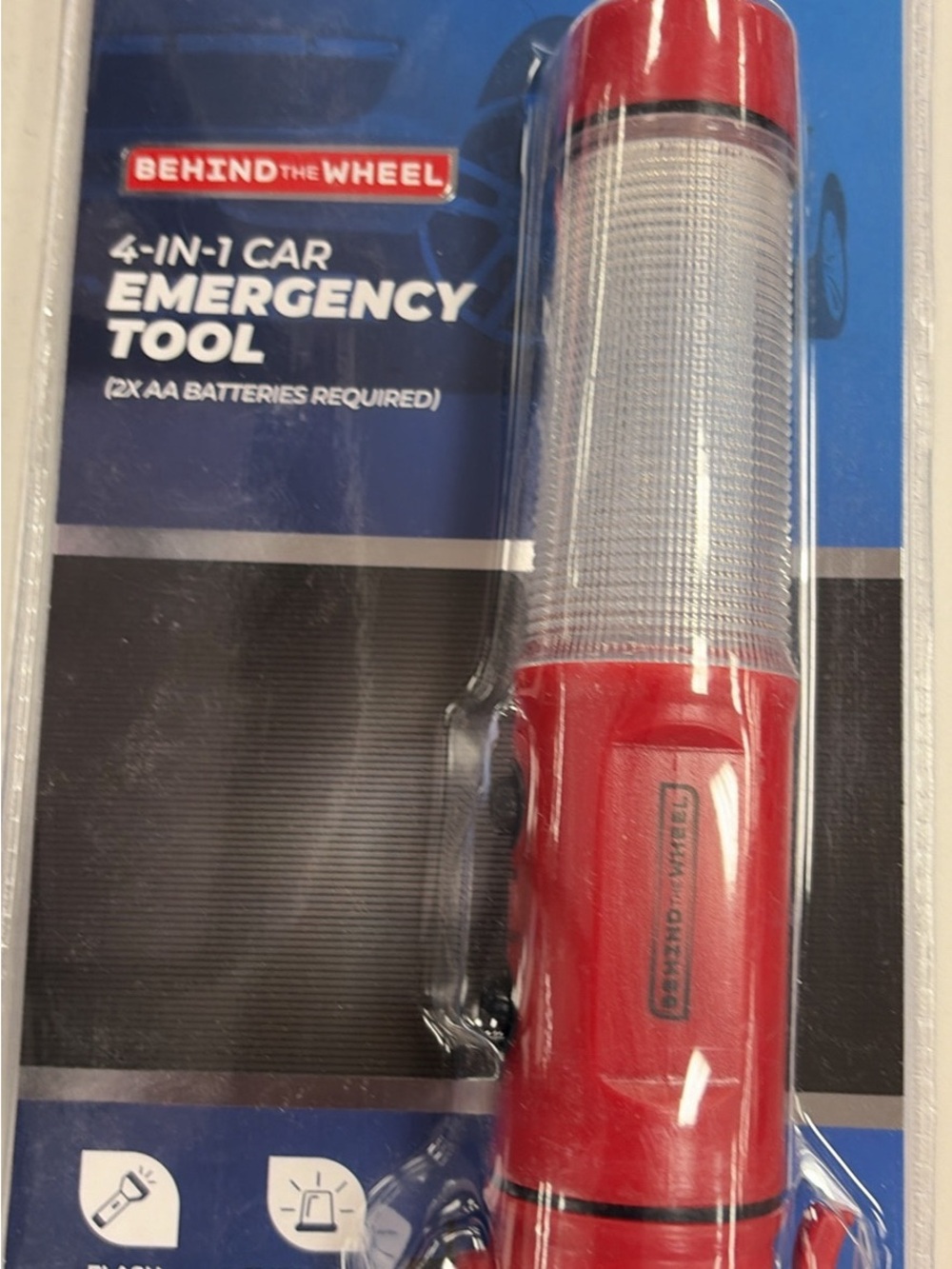 Red 4-in-1 Car Emergency Tool